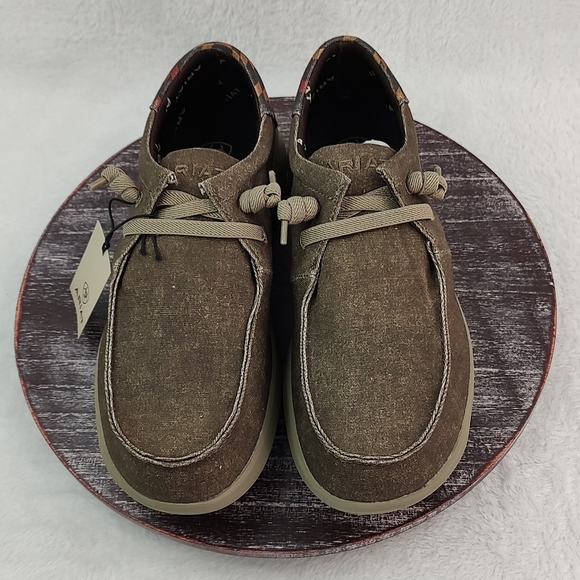 Ariat Men's Hilo Stretch Lace Dark Tan and Rust Aztec Shoe 10040445 - Picture 4 of 8